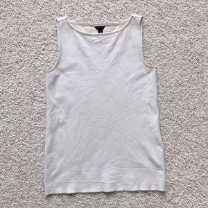 Ann Taylor XXSP High Neckline Stretch Tank White